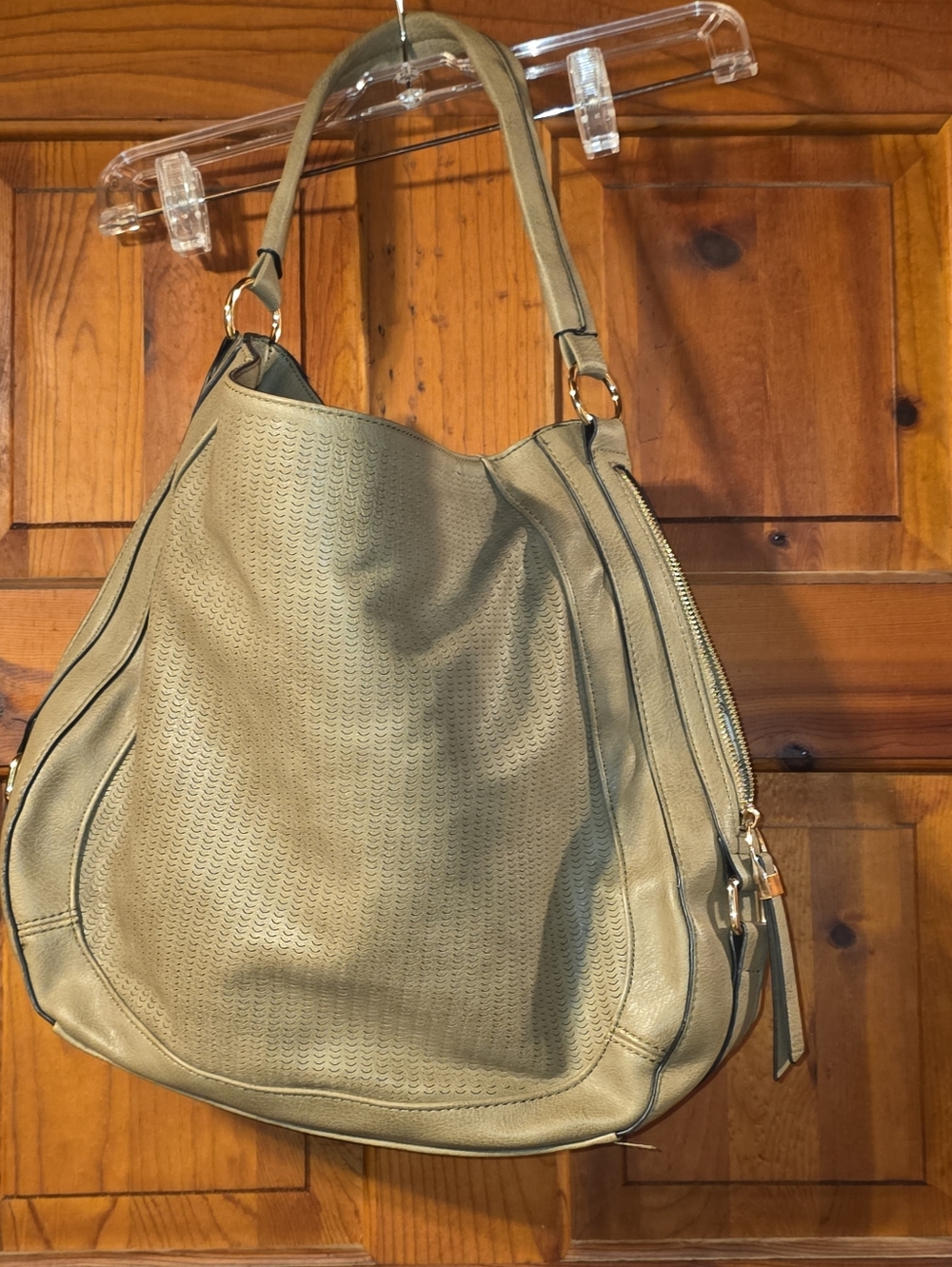Mode Luxe -Tan Women's Hobo Shoulder Bag - Classic Everyday Style- Very Roomy